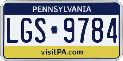 PA license plate LGS9784