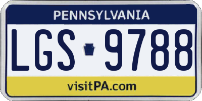 PA license plate LGS9788