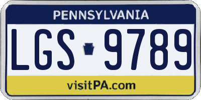PA license plate LGS9789