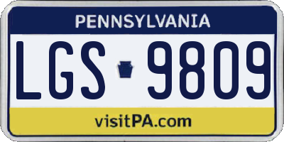 PA license plate LGS9809