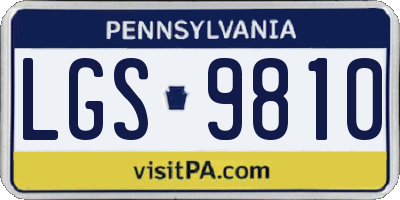 PA license plate LGS9810