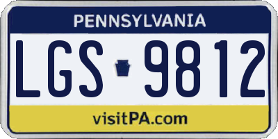 PA license plate LGS9812