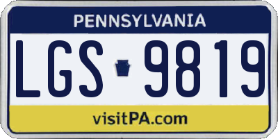 PA license plate LGS9819