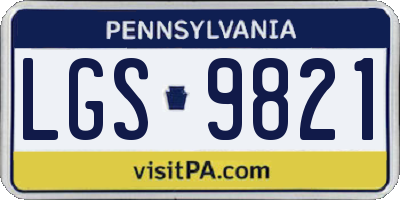PA license plate LGS9821