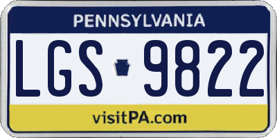 PA license plate LGS9822