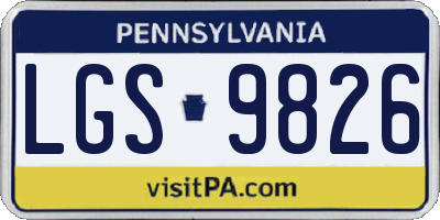 PA license plate LGS9826