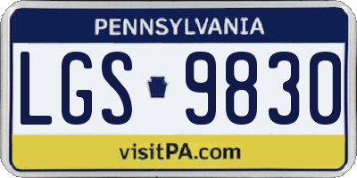 PA license plate LGS9830