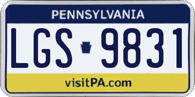 PA license plate LGS9831