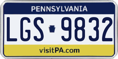 PA license plate LGS9832