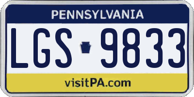 PA license plate LGS9833