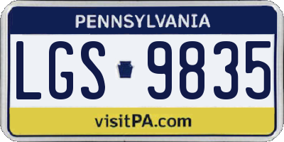 PA license plate LGS9835