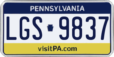 PA license plate LGS9837