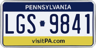 PA license plate LGS9841