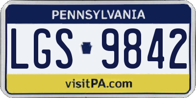 PA license plate LGS9842