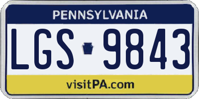 PA license plate LGS9843