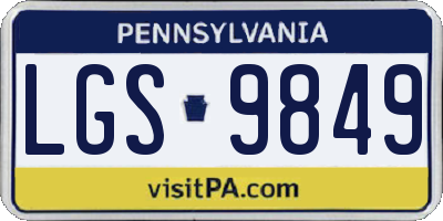 PA license plate LGS9849