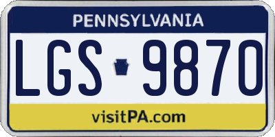 PA license plate LGS9870