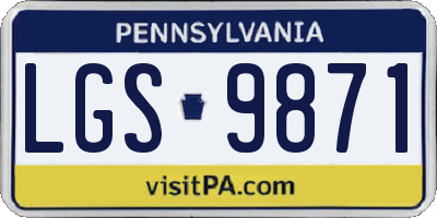 PA license plate LGS9871