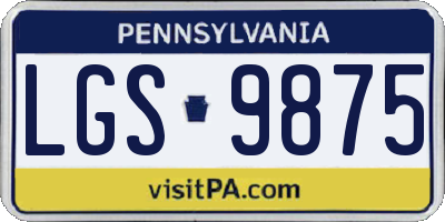 PA license plate LGS9875