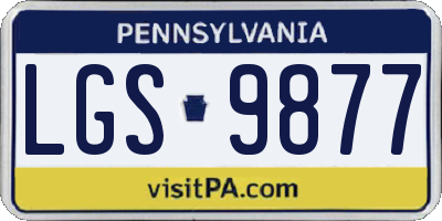 PA license plate LGS9877