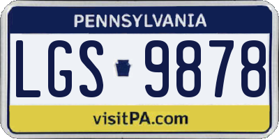 PA license plate LGS9878