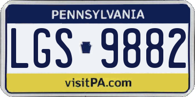 PA license plate LGS9882