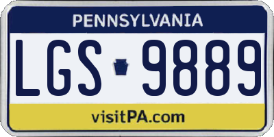 PA license plate LGS9889