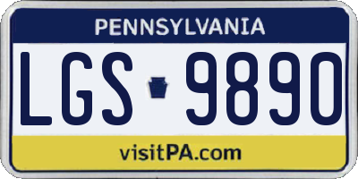 PA license plate LGS9890