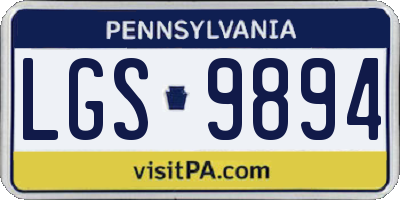 PA license plate LGS9894
