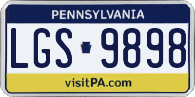 PA license plate LGS9898