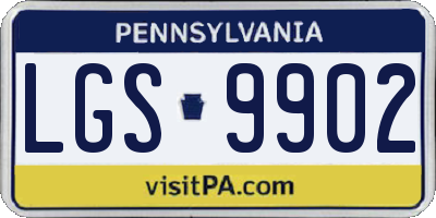 PA license plate LGS9902