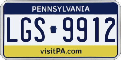PA license plate LGS9912