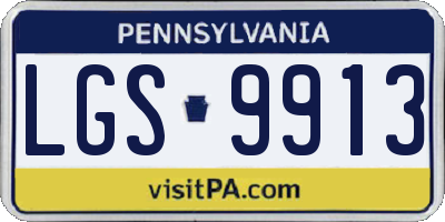 PA license plate LGS9913