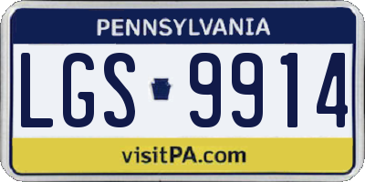 PA license plate LGS9914
