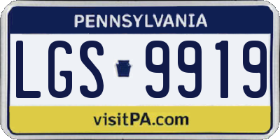 PA license plate LGS9919