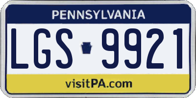 PA license plate LGS9921