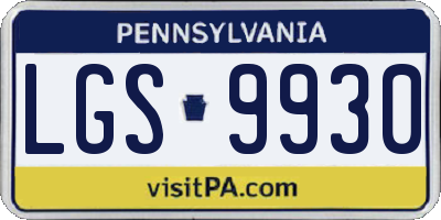 PA license plate LGS9930
