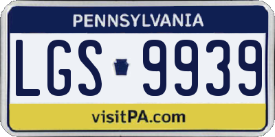 PA license plate LGS9939