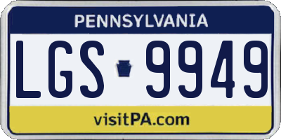 PA license plate LGS9949
