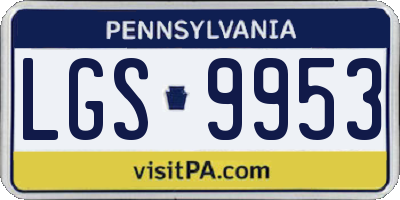 PA license plate LGS9953