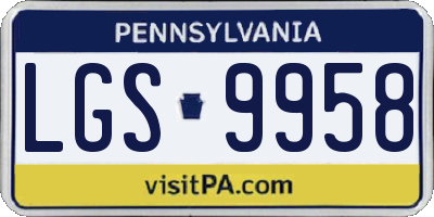 PA license plate LGS9958