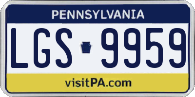 PA license plate LGS9959