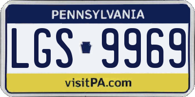 PA license plate LGS9969