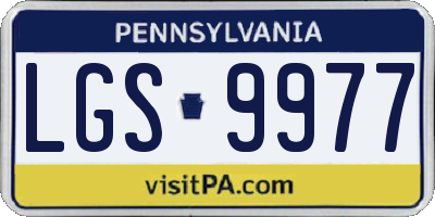 PA license plate LGS9977