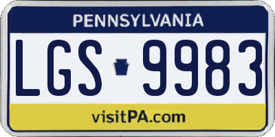 PA license plate LGS9983