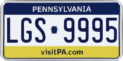 PA license plate LGS9995
