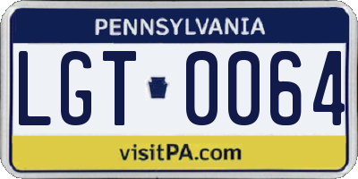 PA license plate LGT0064