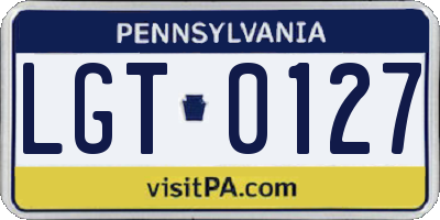 PA license plate LGT0127