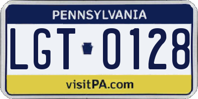 PA license plate LGT0128