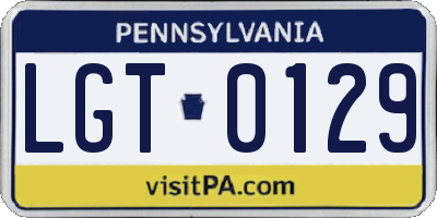 PA license plate LGT0129